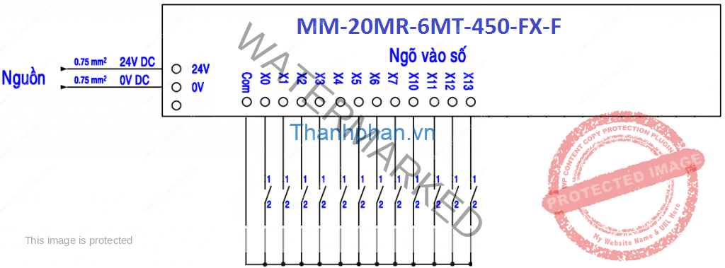 Bản vẽ ngõ vào thiết bị MM-20MR-6MT-450-FX-F