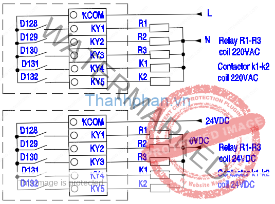 Sơ đồ kết nối relay điều khiển nhiệt