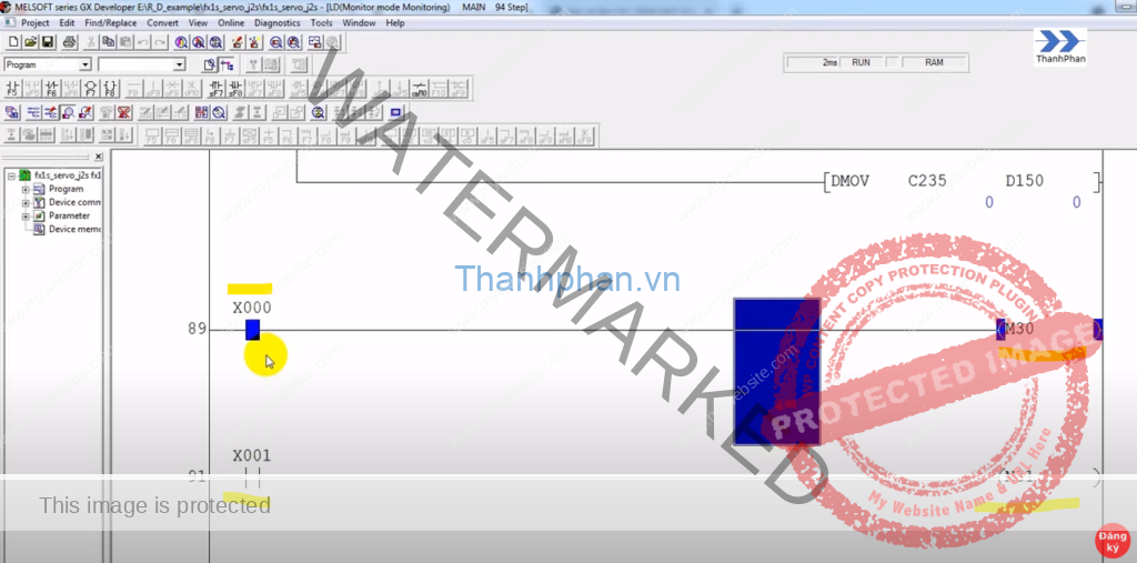 Lập trình PLC giám sát X0