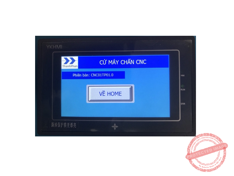 Màn hình khởi động của bộ điều khiển cử máy chấn