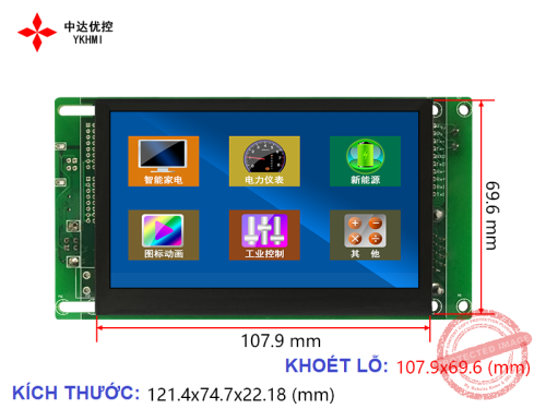 Màn hình YKHMI 4.3 inch không mặt che