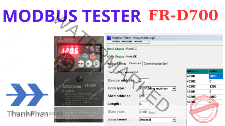 Dùng Modbus RTU điều khiển biến tần FR-D700