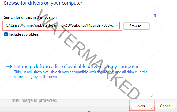 Browse for driver