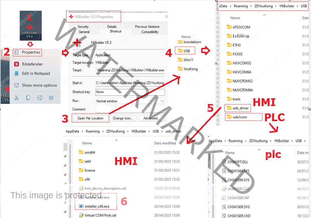 Cài driver màn hình HMI YKHMI