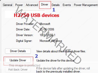 Update driver H2750 usb devices