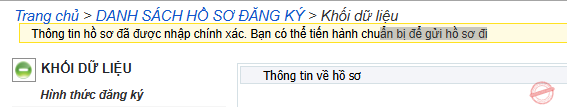Kiểm tra thông tin hoàn thành