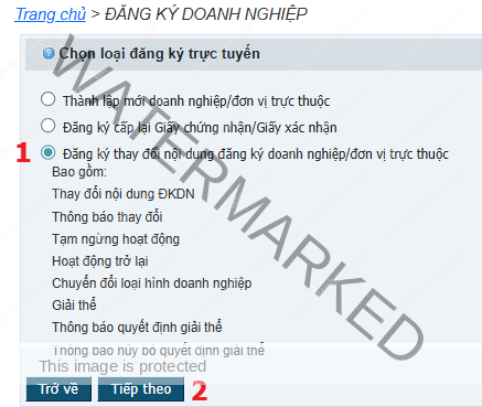 Đăng ký trực tuyến
