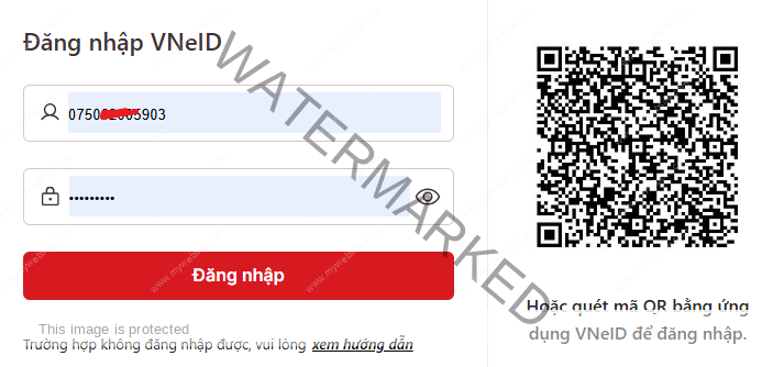 Đăng nhập bằng ứng dụng VNEID