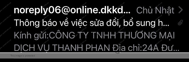 Thông báo sửa đổi, điều chỉnh