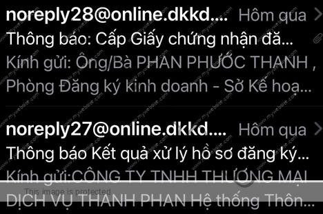 Thông báo xử lý hồ sơ, cáp giấy chứng nhận